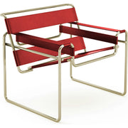 Wassily Chair - Gold lounge chair Knoll Belting Leather Red 