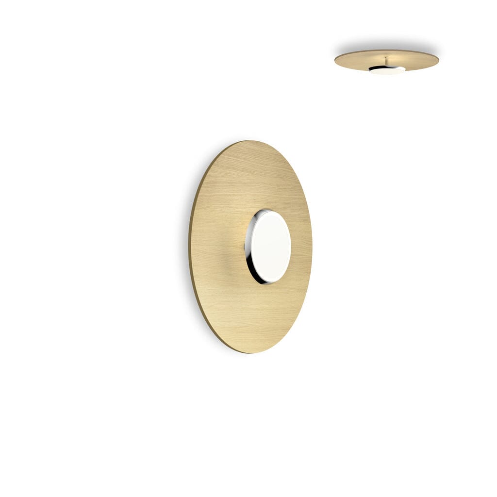 Sky Dome Flush Wood Ceiling/Wall Lamp Pendant Lights Pablo 18" - Polished Aluminum + White Oak 