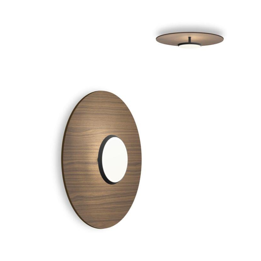 Sky Dome Flush Wood Ceiling/Wall Lamp Pendant Lights Pablo 18&quot; - Matte Black + Walnut 