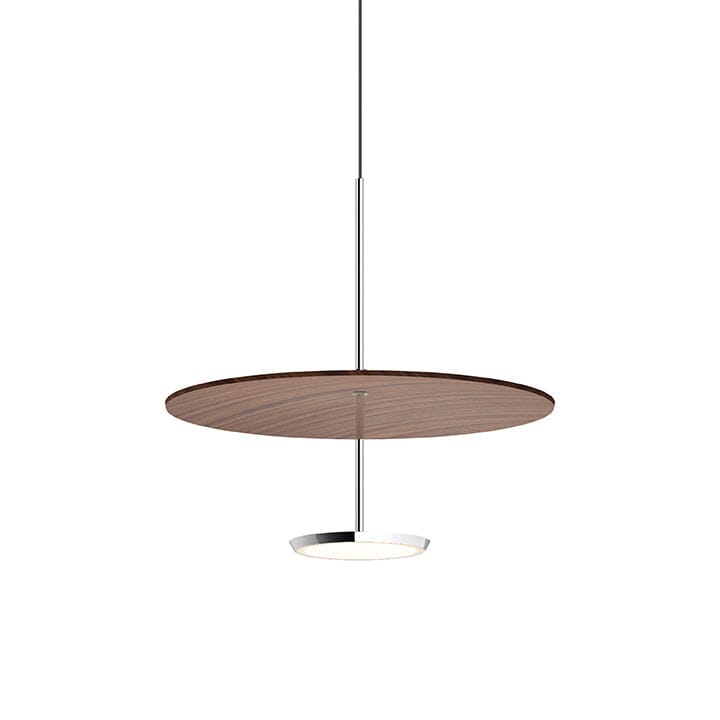 Sky Dome Pendant Pendant Lights Pablo 18" - Polished Aluminum + Walnut 