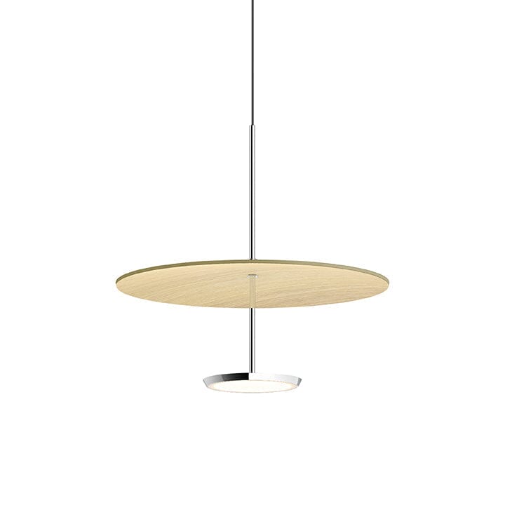 Sky Dome Pendant Pendant Lights Pablo 18" - Polished Aluminum + White Oak 