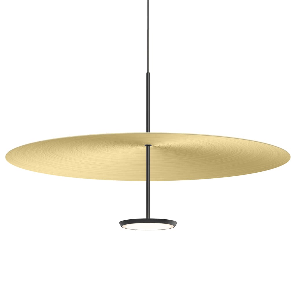 Sky Dome Pendant Pendant Lights Pablo 32" - Matte Black + Brushed Brass 