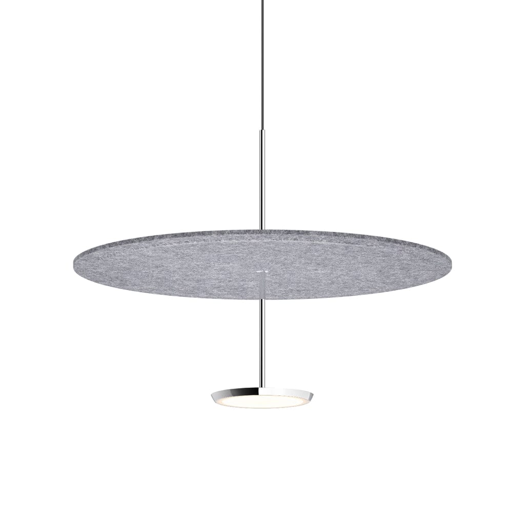 Sky Sound Pendant Light Pendant Lights Pablo 24" - - Polished Aluminum + Stone Grey 