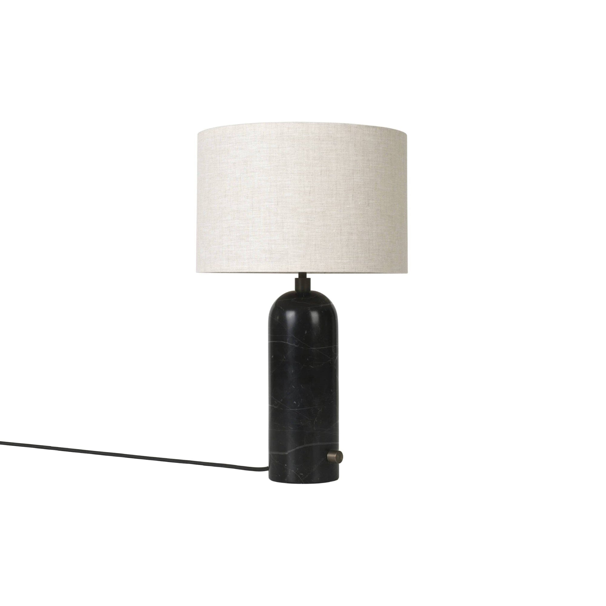 Gravity Table Lamp Table Lamps Gubi Black Marble Canvas Shade Small