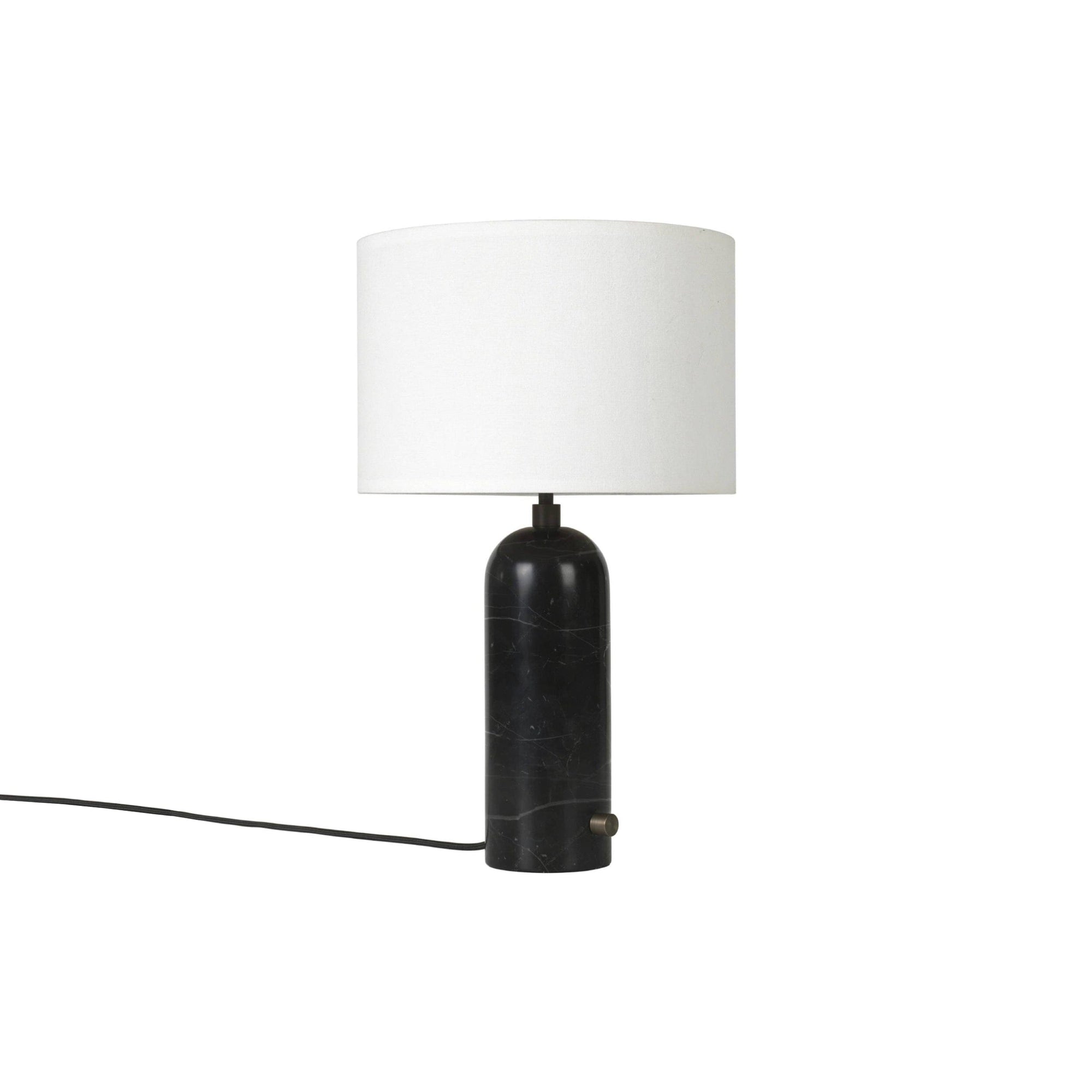 Gravity Table Lamp Table Lamps Gubi Black Marble White shade Small