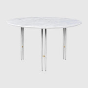 IOI Coffee Table Coffee Tables Gubi Small White Carrara Marble Chrome Base / Brass Sphere