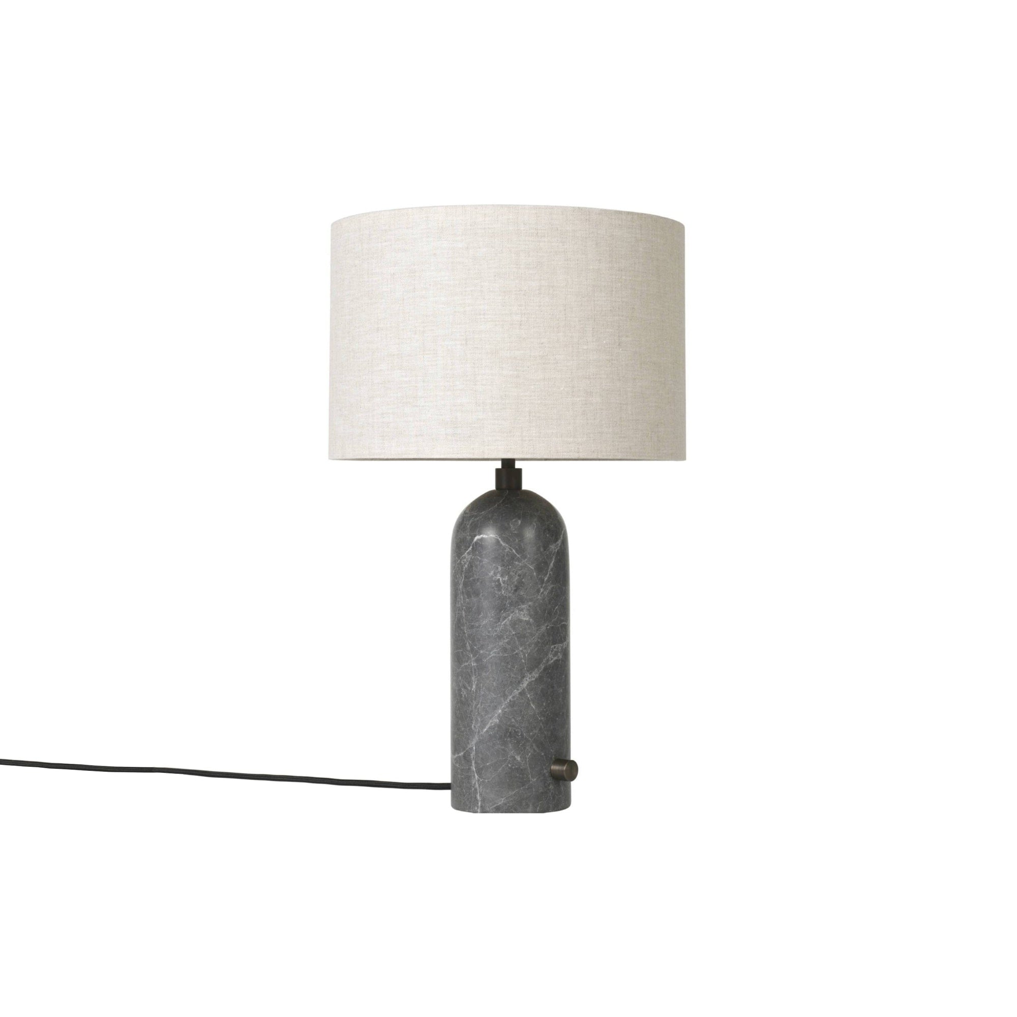 Gravity Table Lamp Table Lamps Gubi Grey Marble Canvas Shade Small