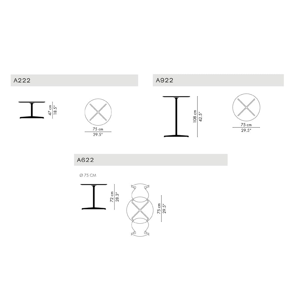 Small Pedestal Base Circular Table Dining Tables Fritz Hansen 