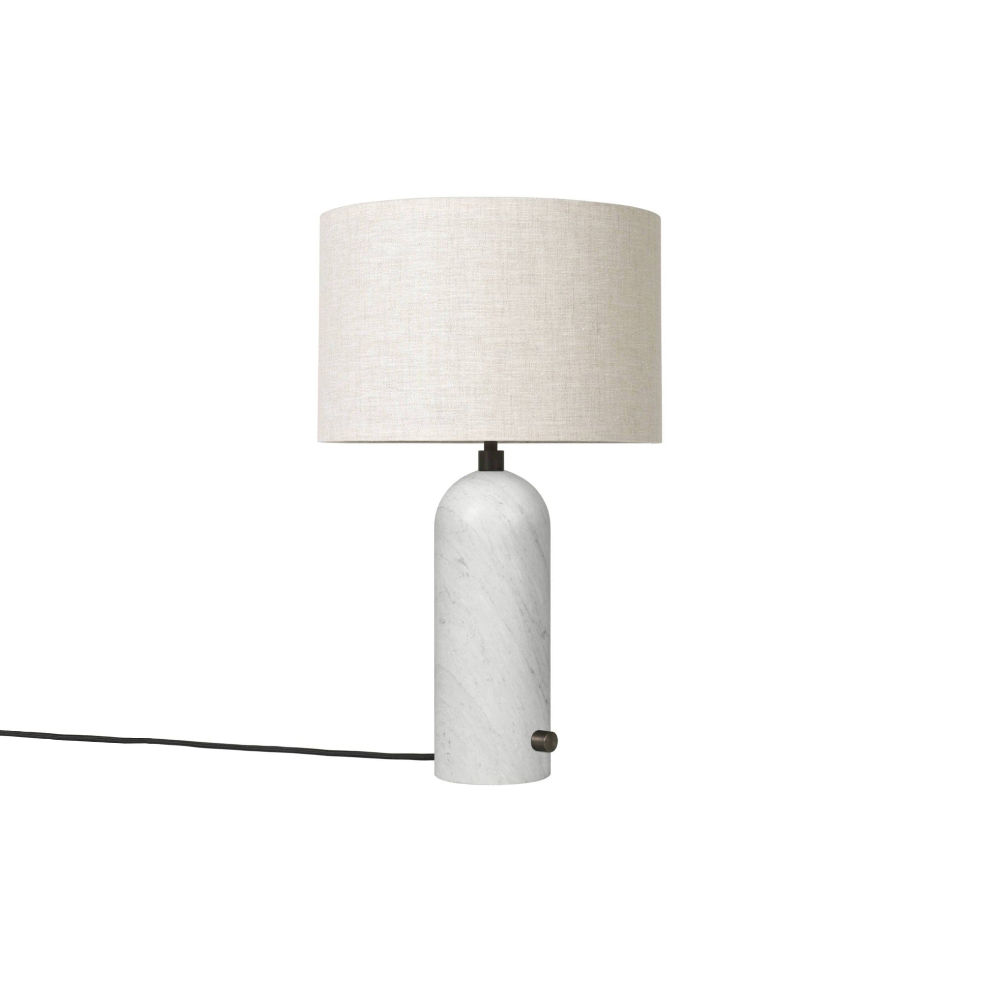 Gravity Table Lamp Table Lamps Gubi White Marble Canvas Shade Small