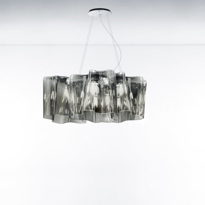 Logico Triple Linear Suspension Lamp hanging lamps Artemide Extended Smoke Grey 