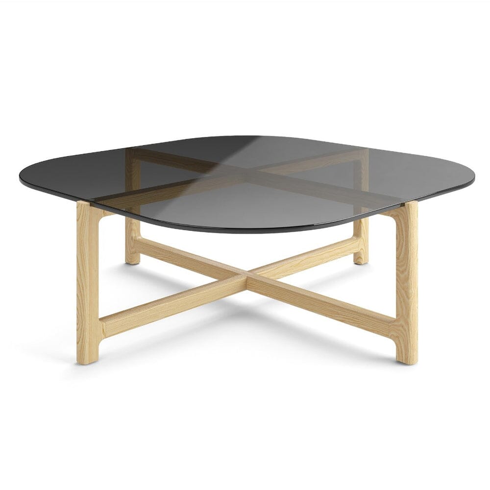 Quarry Square Coffee Table Coffee Tables Gus Modern Smoke Glass Natural Ash 