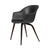 Bat Wood Base Dining Chair - Unupholstered Chairs Gubi Smoked Oak Matt Lacquered Black 