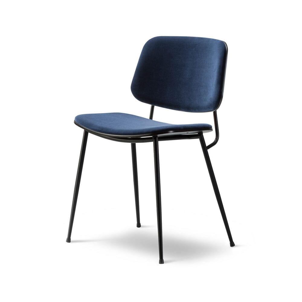 Soborg 3062 Metal Base Chair Seat & Back Upholstered Dining Chair Fredericia 