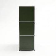 Side view of Special USM Haller Media 3-Unit in Olive Green