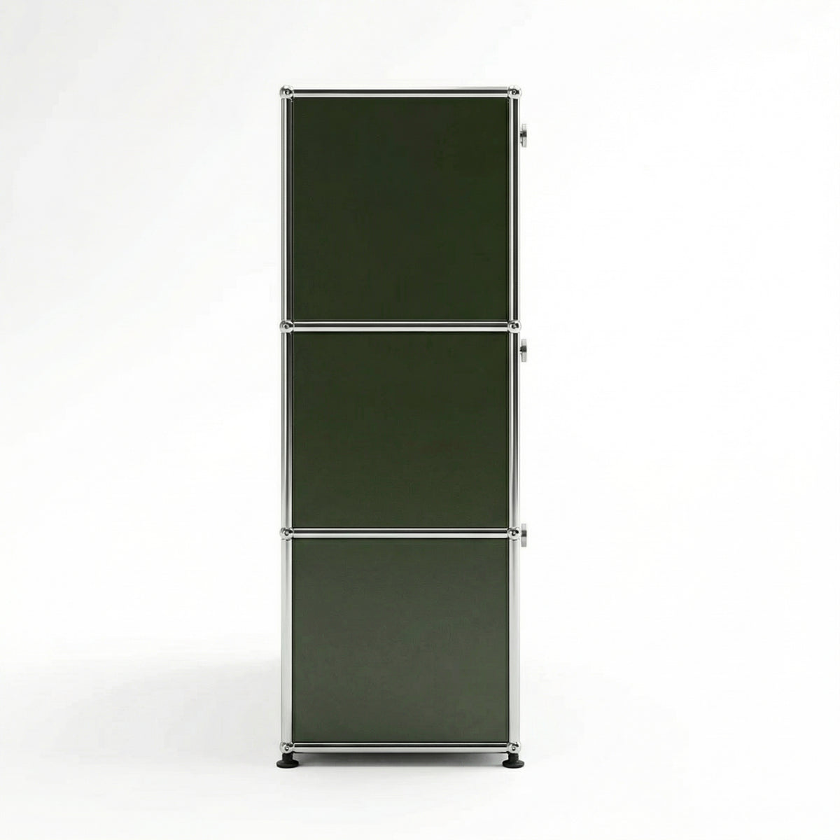 Side view of Special USM Haller Media 3-Unit in Olive Green