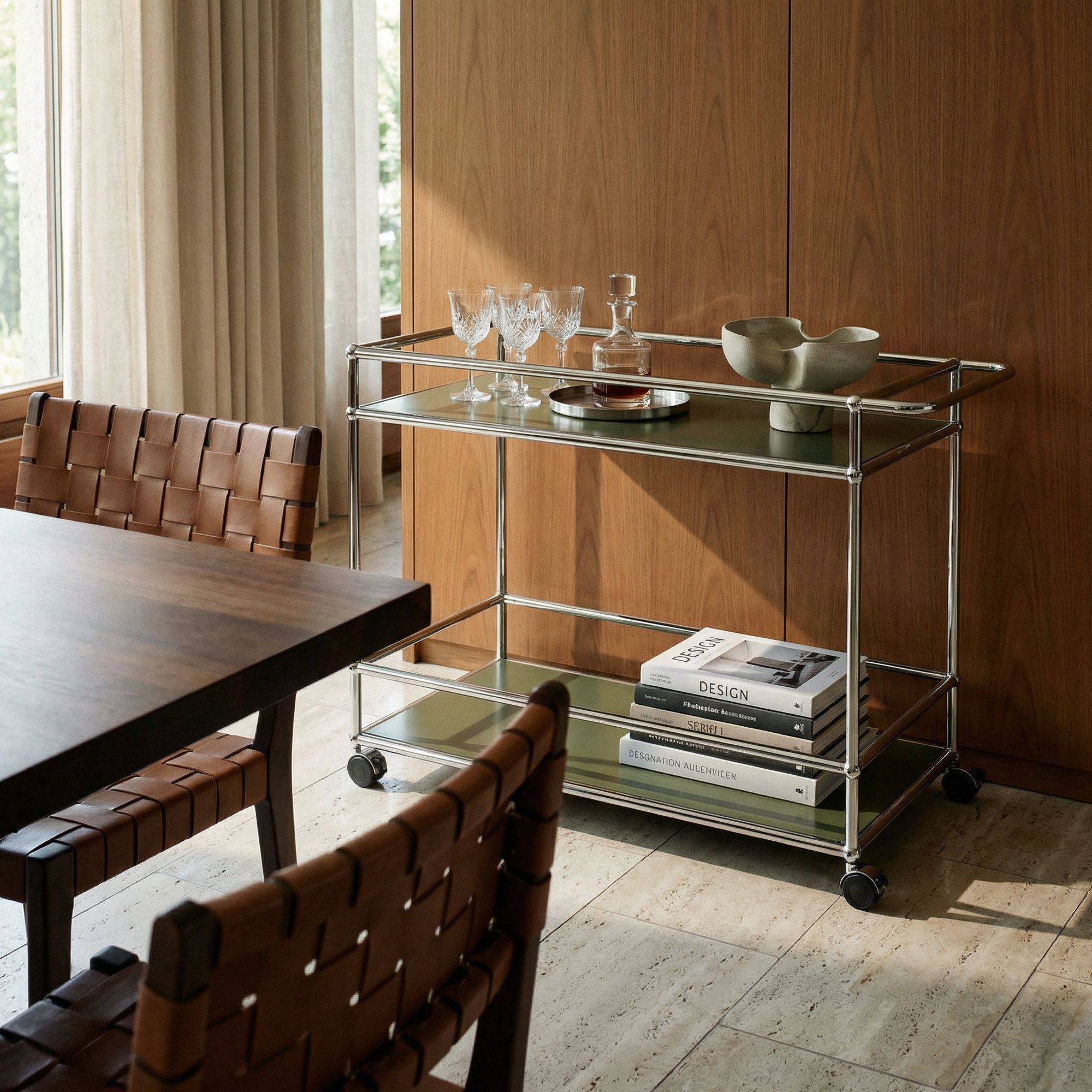 Special USM Haller Serving Cart MS04 Olive Green | CA Modern Home