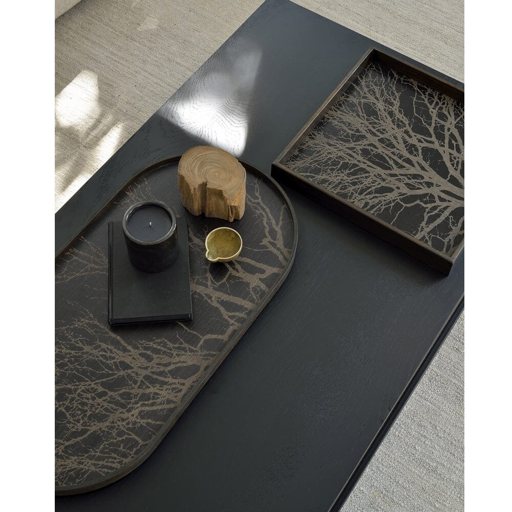 Square Black Tree Wooden Tray Tray Ethnicraft 