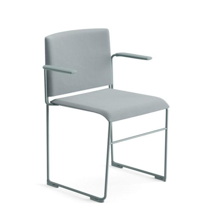 Stacy Fully Upholstered Sled Chair with Armrests Armchair Arper 