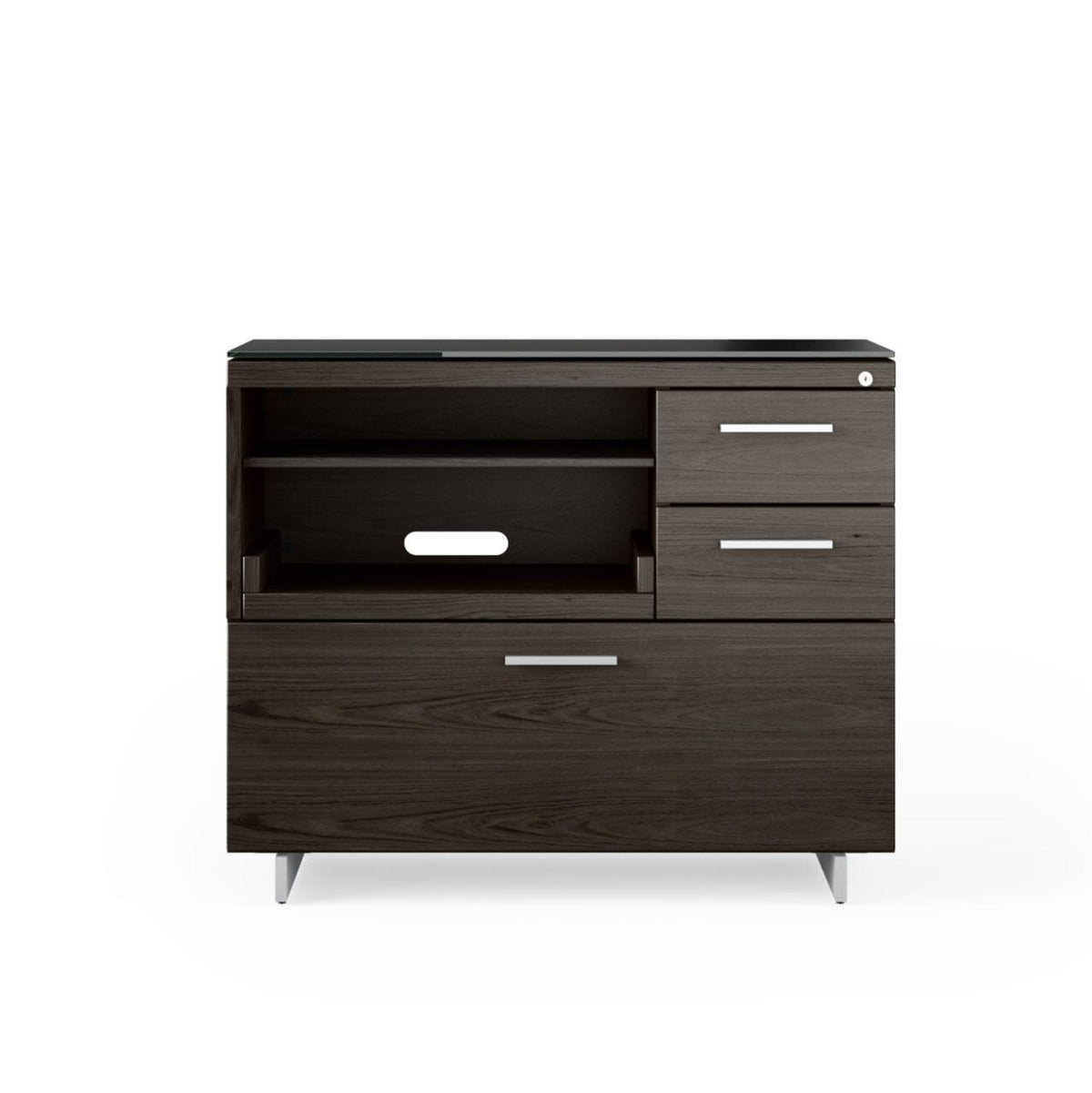 Sequel 20 Multifunction Cabinet 6117 storage BDI Charcoal Stained Ash Satin Nickel 