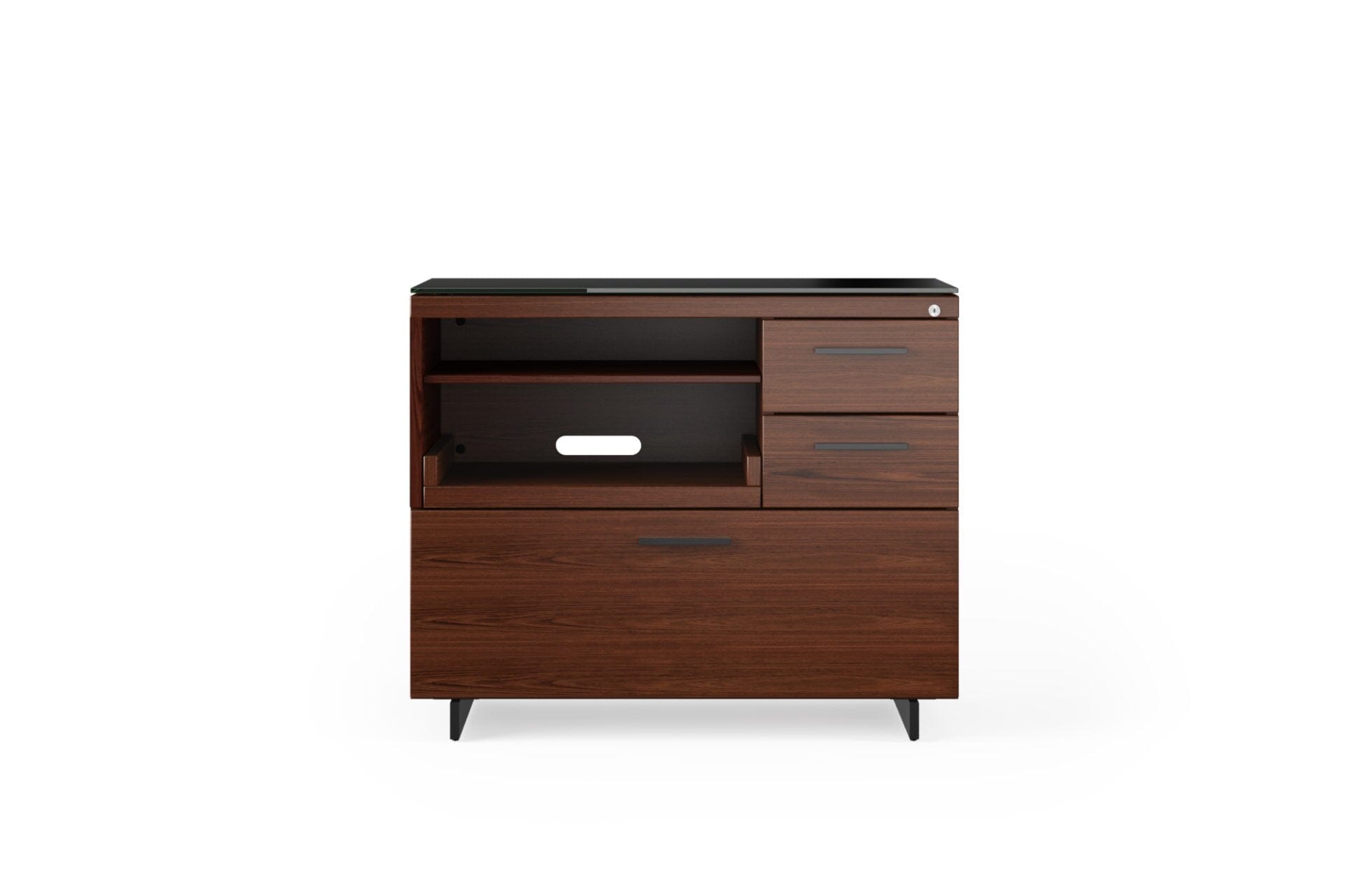 Sequel 20 Multifunction Cabinet 6117 storage BDI Chocolate Stained Walnut Black 