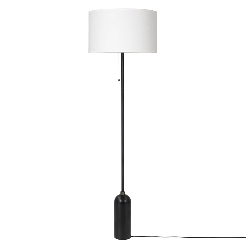 Gravity Floor Lamp Floor Lamps Gubi Blackened Steel White shade 