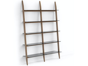 Stiletto 570022 2-Shelf System - 63" Wide Book Shelf BDI Natural Walnut 