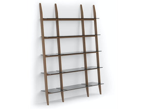 Stiletto 570121 3-Shelf System - 66" Wide Book Shelf BDI Natural Walnut 