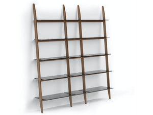 Stiletto 570212 3-Shelf System - 80" Wide Book Shelf BDI Natural Walnut 