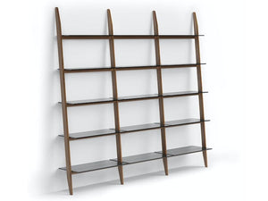 Stiletto 570222 3-Shelf System - 94" Wide Book Shelf BDI Natural Walnut 
