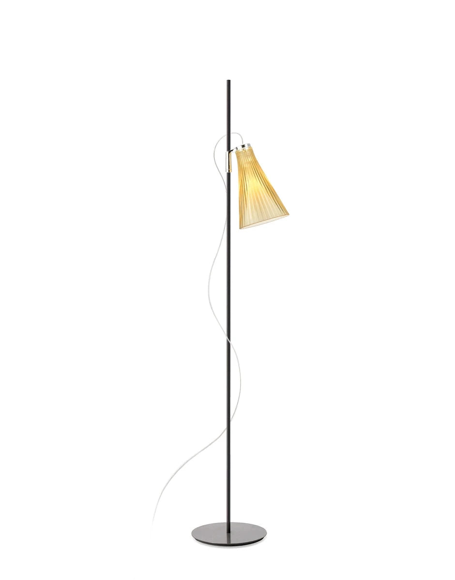K-Lux Floor Lamp Floor Lamps Kartell Straw Yellow Diffuser - Black Base 