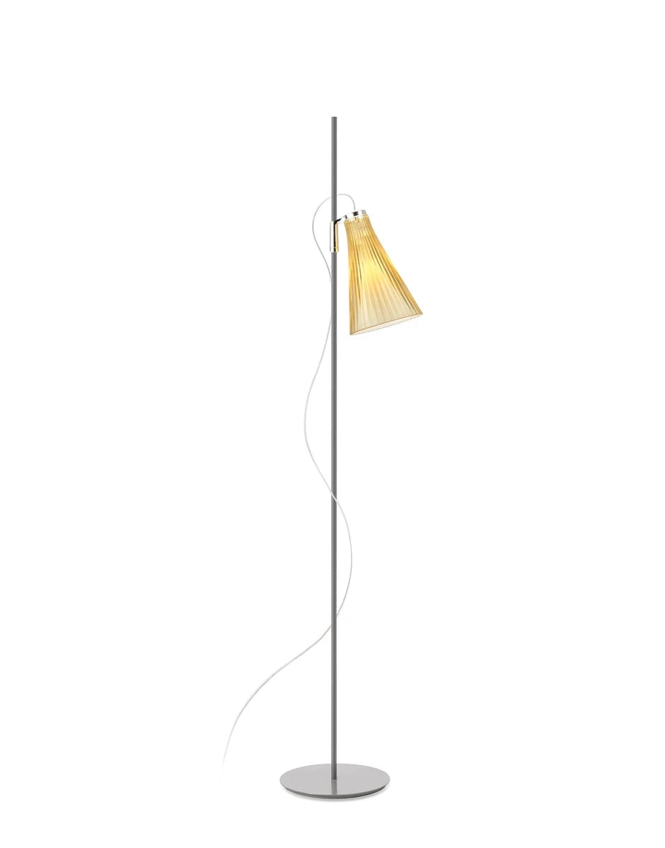 K-Lux Floor Lamp Floor Lamps Kartell Straw Yellow Diffuser - Gray Base 