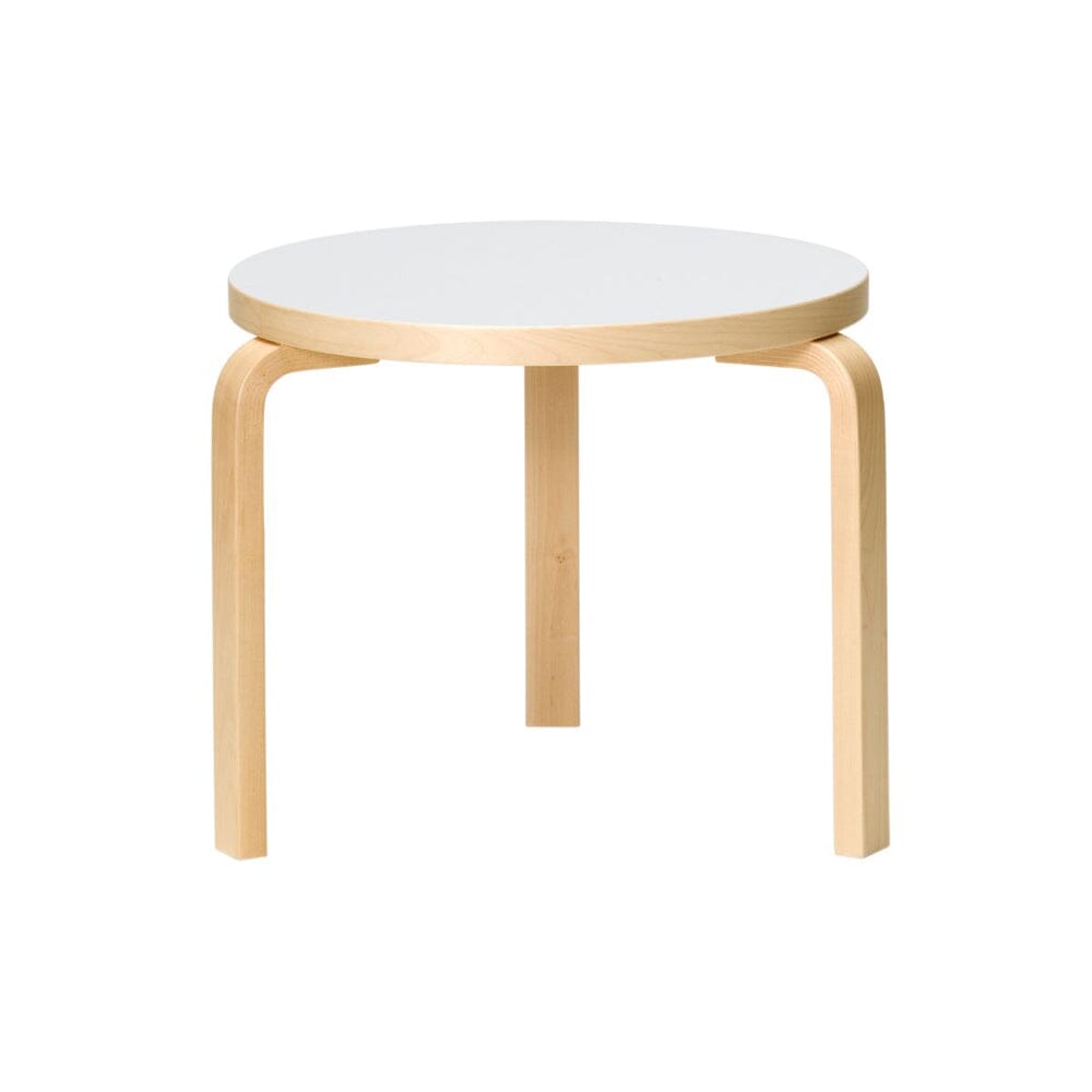 Table 90D Dining Tables Artek Top IKI White HPL | Legs and Edge Band Natural Lacquered 