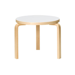 Table 90D Dining Tables Artek Top IKI White HPL | Legs and Edge Band Natural Lacquered 