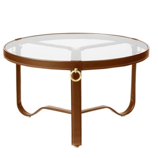 Adnet Coffee Table Coffee table Gubi Tan Leather Small 