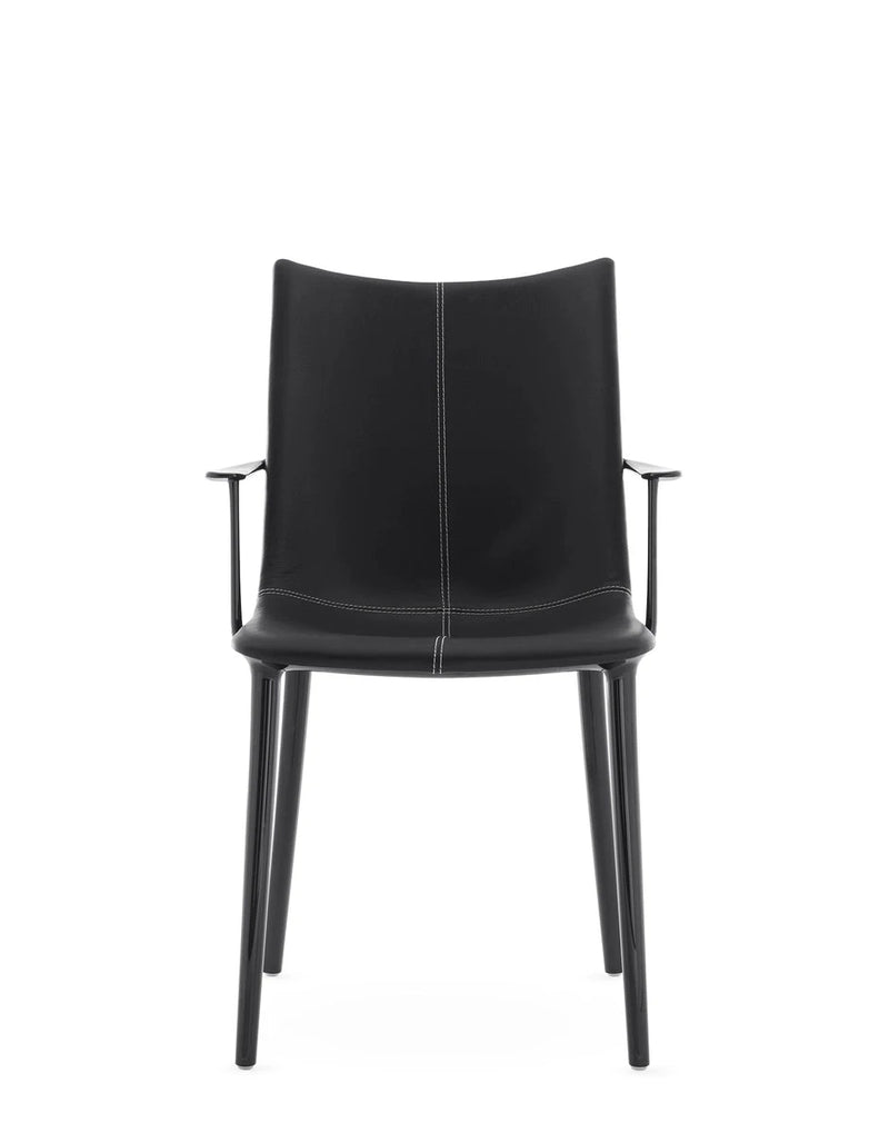 H.H.H. Chair Upholstered Armchair Kartell Eco-friendly texture - black / black 
