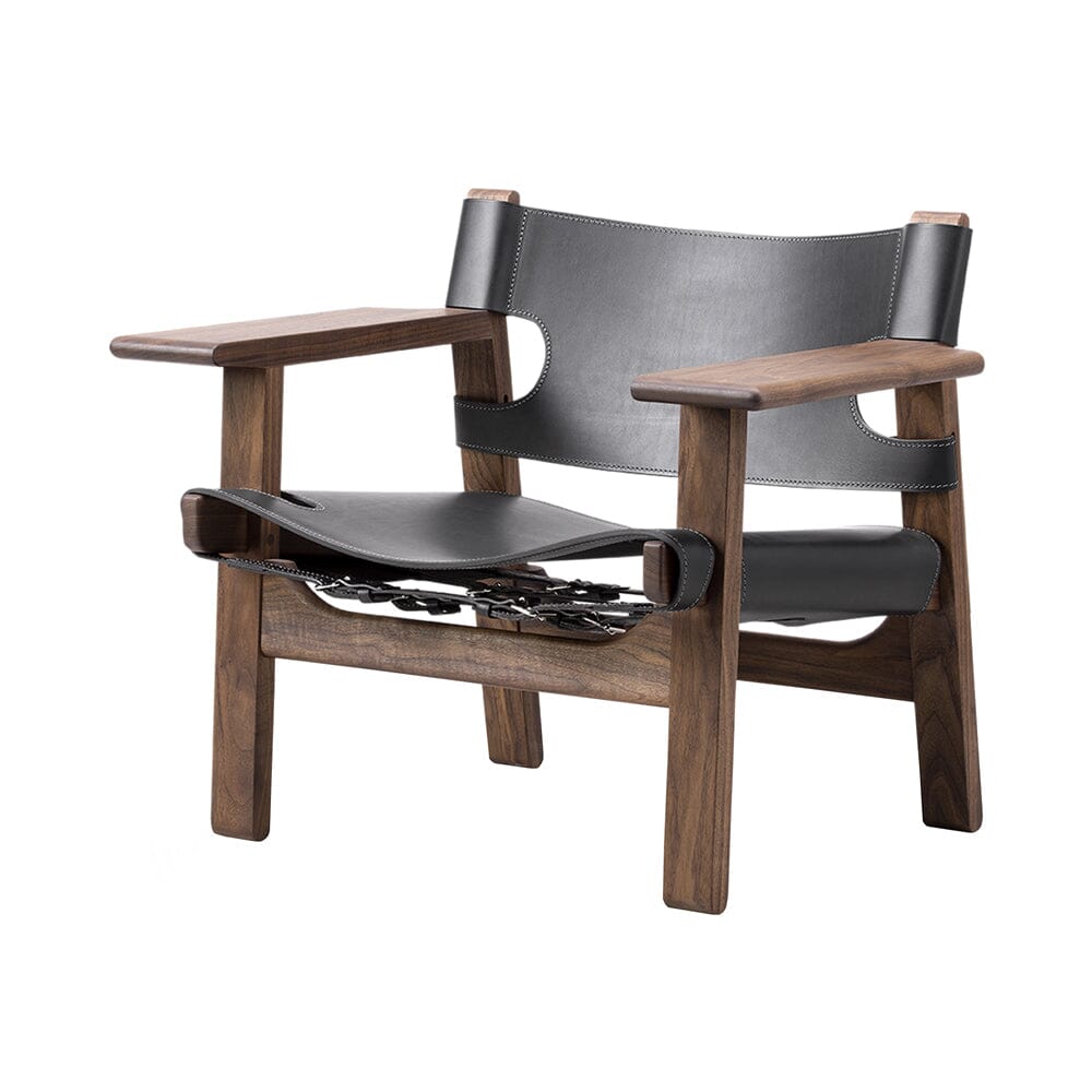 The Spanish Chair lounge chair Fredericia Oiled Walnut + $1425.00 Black Leather 50501 