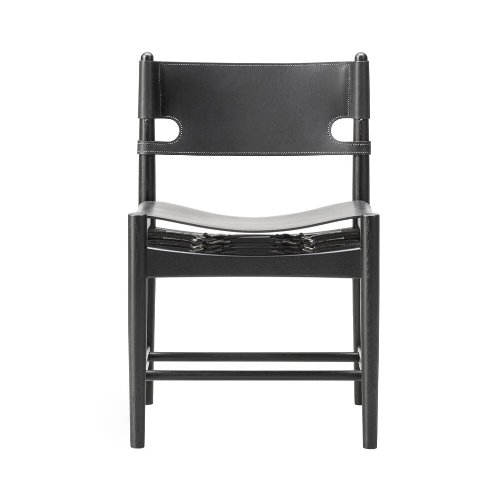 The Spanish Dining Chair Dining Chair Fredericia Black Lacquered Oak Black Leather 50501 