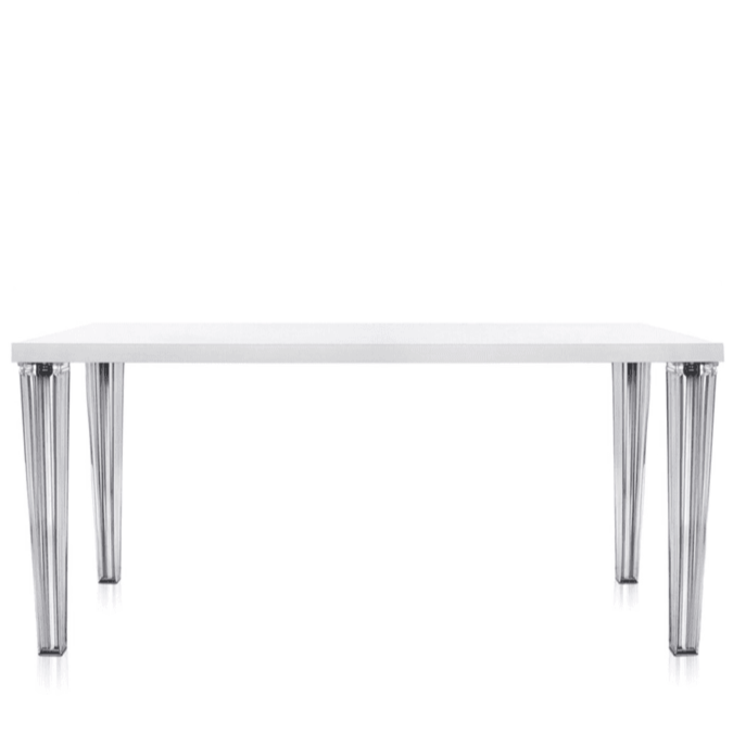 TopTop Dining Table Glass Top Dining Tables Kartell 63&quot; White 