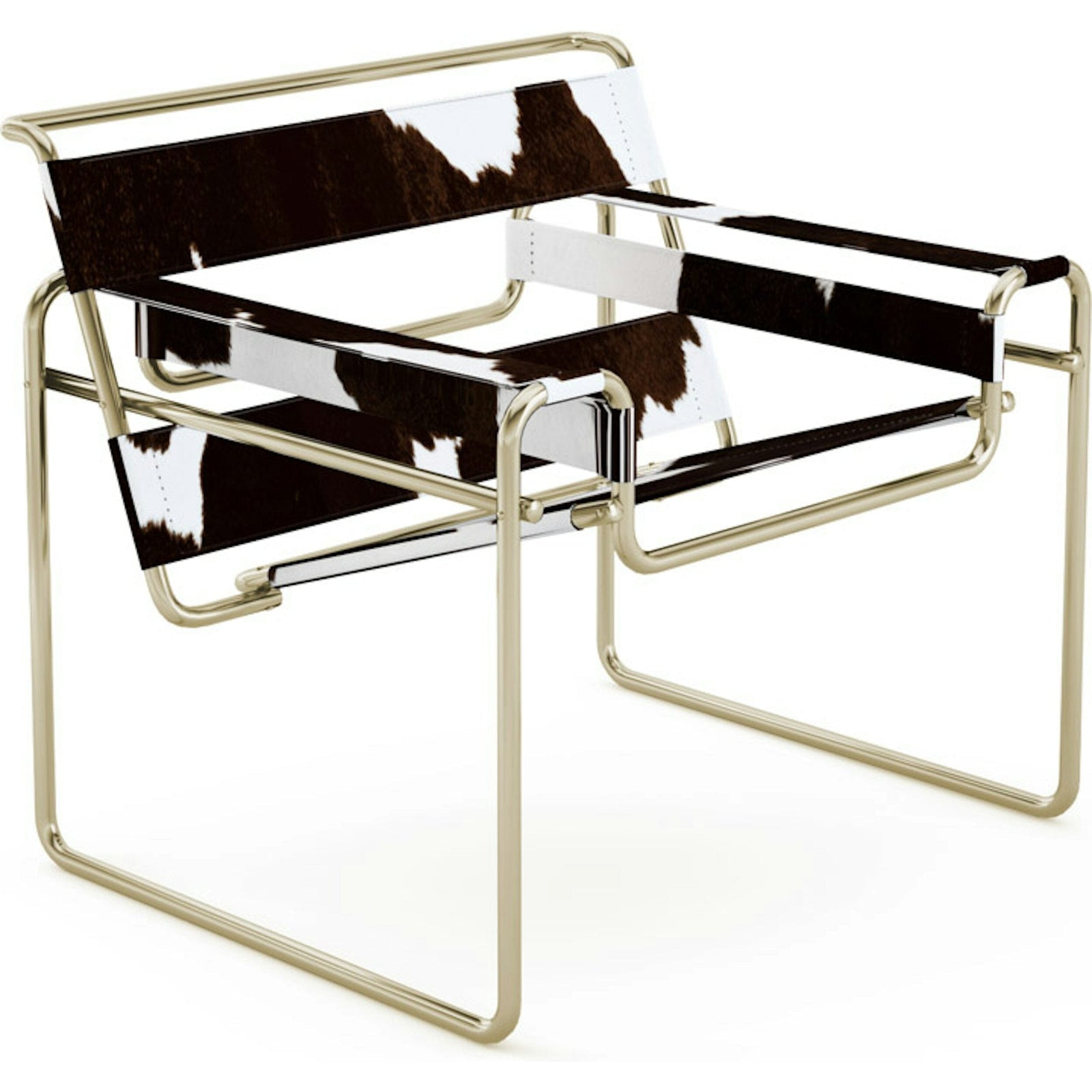 Wassily Chair - Gold lounge chair Knoll Haired Hide Tri-Color 