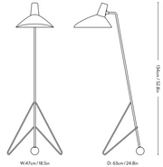 Tripod Floor Lamp HM8 Floor Lamps &Tradition 