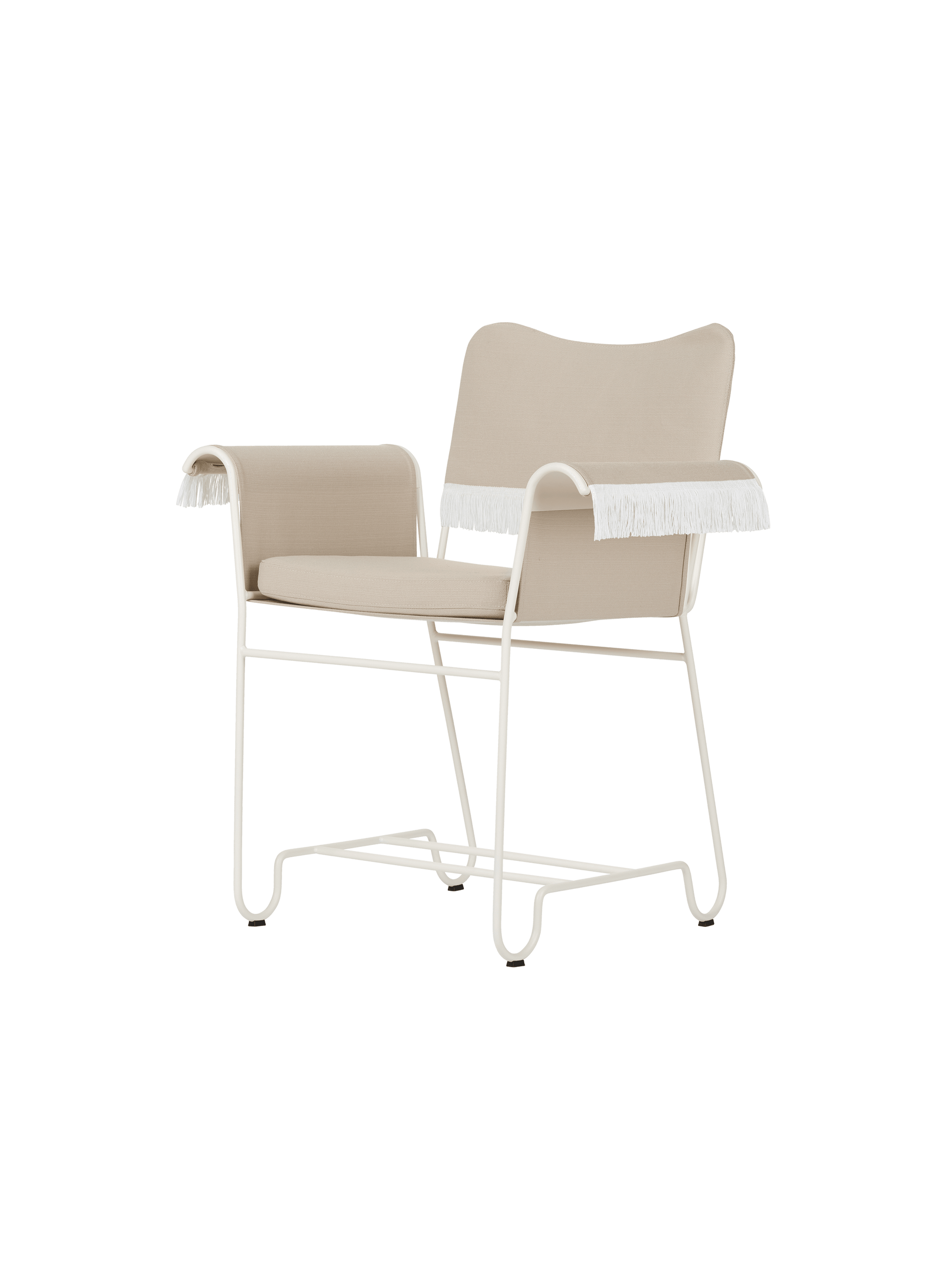 Tropique Outdoor Dining Chair Dining chairs Gubi With Fringes Classic White Semi Matt Limonta (CAL 117 compliant) (12))