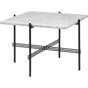 TS Coffee Table - Square Coffee table Gubi White Carrara Marble Black Small: 55 x 55 cm