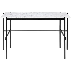 TS Desk Desk's Gubi White Carrara Marble Black base Large (120 x 60 cm)