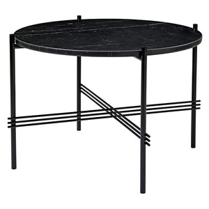 TS Round Coffee Table - Marble Top Tables Gubi Polished Steel Black Marquina Marble Small: Dia 21.7"