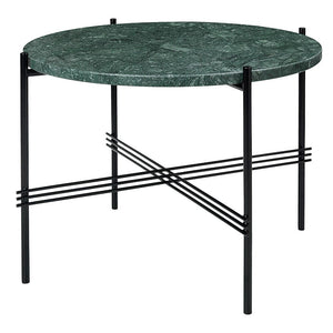 TS Round Coffee Table - Marble Top Tables Gubi Polished Steel Green Guatemala Marble Small: Dia 21.7"