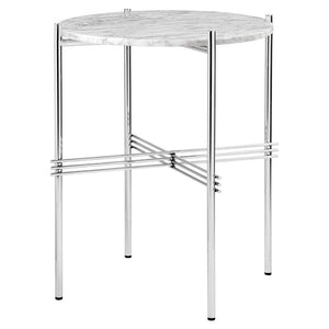 TS Side Table side table Gubi White Carrara Marble Polished Steel 
