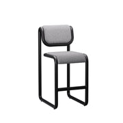 Tube Bar Stool Stools Bend Goods Black frame with grey boucle 