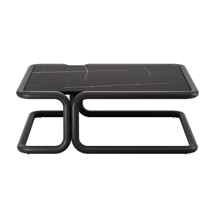 Tube Coffee Table Coffee Tables Bend Goods Black with Ceramic Stone 