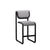 Tube Bar Stool Stools Bend Goods Black frame with grey boucle 