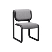 Tube Dining Chair Dining chairs Bend Goods Black frame with grey boucle 
